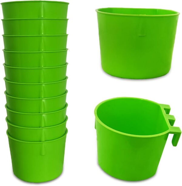 dca1294f66685ae5 20 Pack Cage Cups Birds Feeders Seed Bowl Chicken Feeding Watering Dish Rabbit Water Food Hanging Wire Cages Box 16oz Coop Cups for Pet Parrot Parakeet Gamefowl Poultry Pigeon (Large Red)