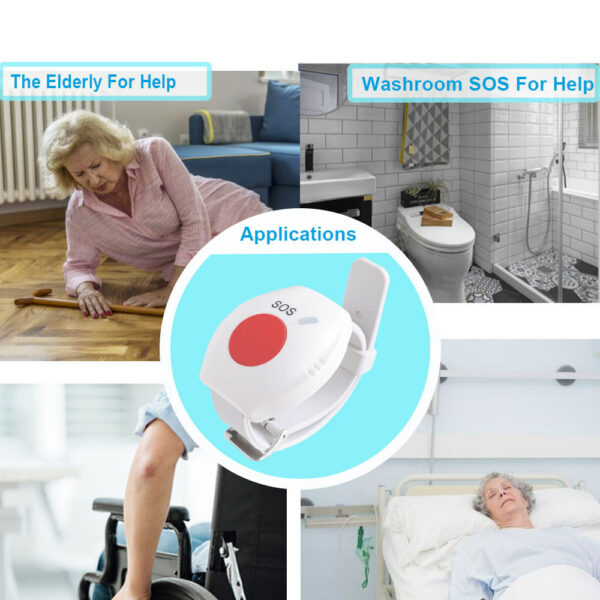 Wireless WiFi Caregiver Pager Call Button Emergency SOS Medical Alert System for Seniors Patients Elderly At Home