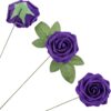 dcaa3ef253ab124e Artificial Flower Foam Purple Rose 50pcs Real Looking Fake Rose with Stems Leaves for Home Decoration Party Garden Centerpieces DIY Wedding Bouquets(Purple)