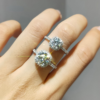 dcd35cdb22bd2d7a 100% Moissanite 1CT 2CT 3CT Brilliant Diamond Halo Engagement Rings For Women Girls Promise Gift Sterling Sier Jewelry