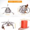 Portable Camping Gas Stove with 1LB Propane Tank Adapter, Foldable Camp Stove Backpacking Stove with Piezo Ignition for Outdoor Hiking Cooking Burner
