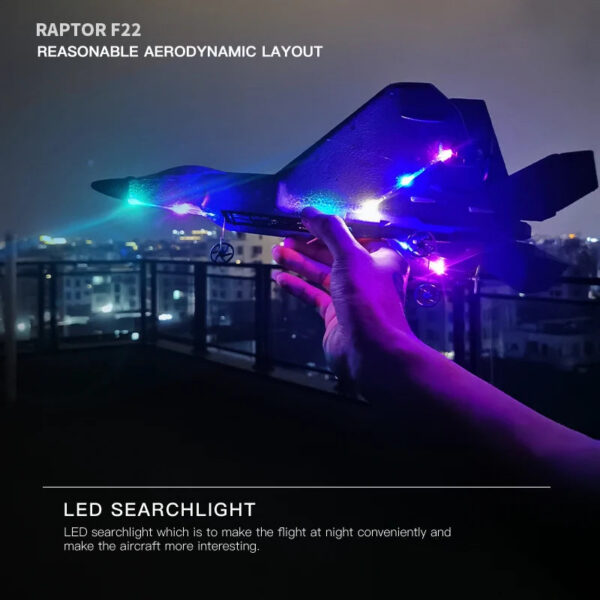 dce2448bc6c740fb 2024 New F22S 2.4G 4CH 3D6G RC Airplane Raptor F22 Warplane WLtoys A180 Upgrade Version LED Light With Gyroscope Out Door Toys
