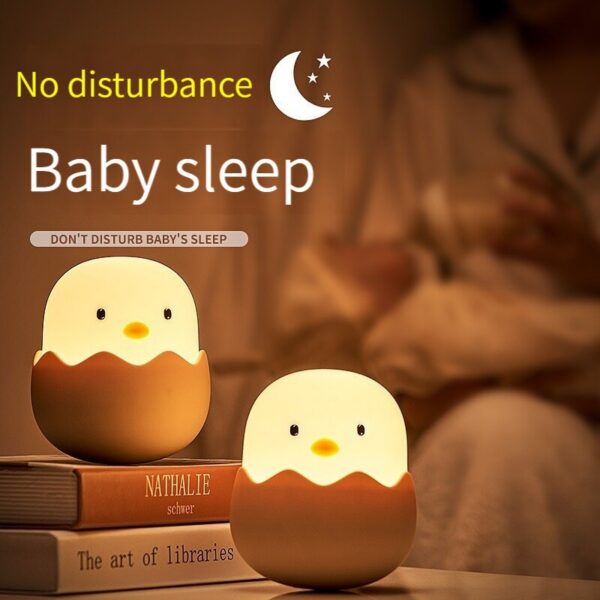USB Touch LED Rechargeable Dimmable Cartoon Night Warm Brighess Adjustment Creative Eggshell Bedroom Ambient Light