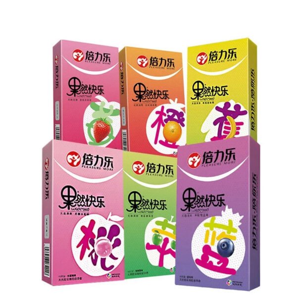 10 Pcs/Box Strawberry Flavor Condoms Sex Products Women Vaginal Stimulation Condom Men Full Oil Ultra-thin Smooth Penis Sleeve
