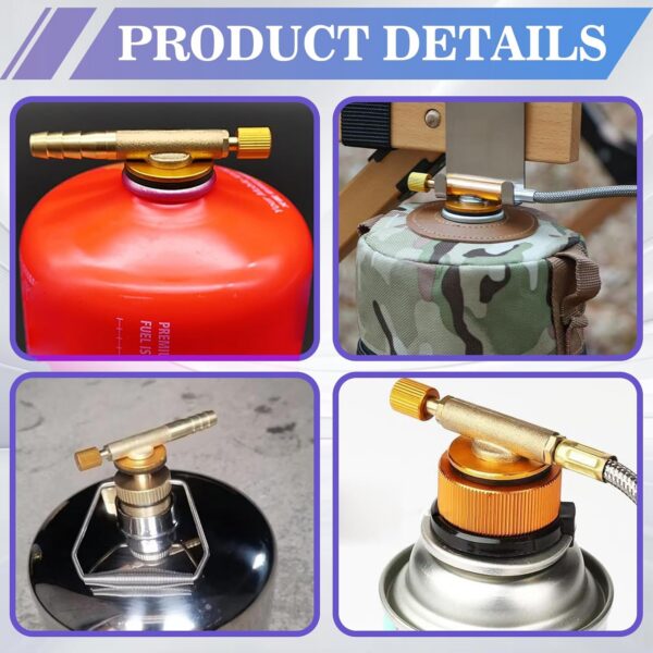 dceec842c9a2bc44 Gas Refill Adapter, Universal Brass Stove Burners Switching Valve Regulator Camping Nozzle Bottle Convert Adapter Portable Outdoor Valve Caps Gas Canister Refill Adapter for Outdoor Camping