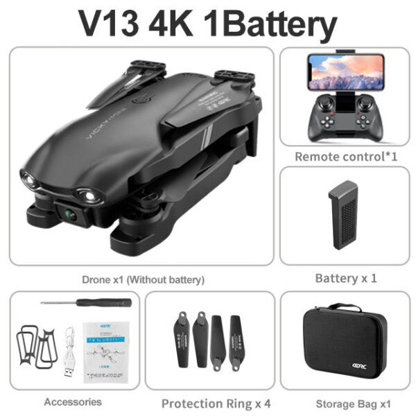 dd0534c13b454377 NEW V13 Mini Drone 4K HD Professional With 1080P Dual Camera 2.4G WIFi FPV Dron Foldable RC Quadcopter Gift Toy