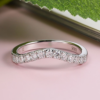 dd05eadbdbb2d87a M-JA Half Eternity Moissanite Ring Curved Wedding Band Sterling Sier 0.39ct Lab Diamond Rings for Women D Color Jewelry