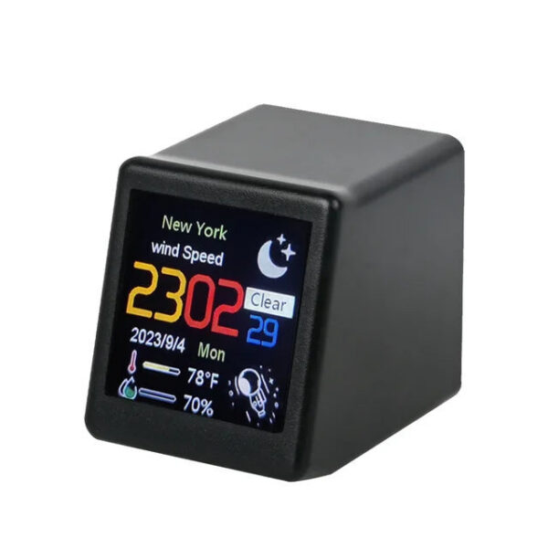 dd095d682532652a MINI Size Smart WIFI Weather Station Clock for Game . DIY Cute GInimations and Electronic Album Function