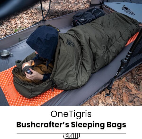 dd2764b9032c4472 OneTigris Bushcrafter’s Sleeping Bags, Mummy Sleeping Bag for Camping Hiking Backpacking, Survival Gear