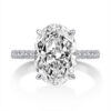 Solitaire Oval Lab Zircon Ring 100% Original Sterling Sier Engagement Wedding Band Rings for Women Bridal Jewelry