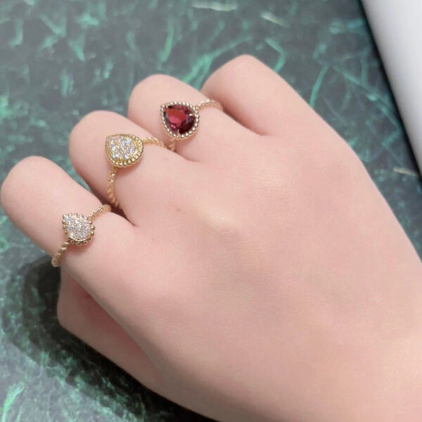 2024 Pure Sterling Sier Jewelry Women Single Water Drop Ring Diamond Wedding Engagement High Quality Fine Design