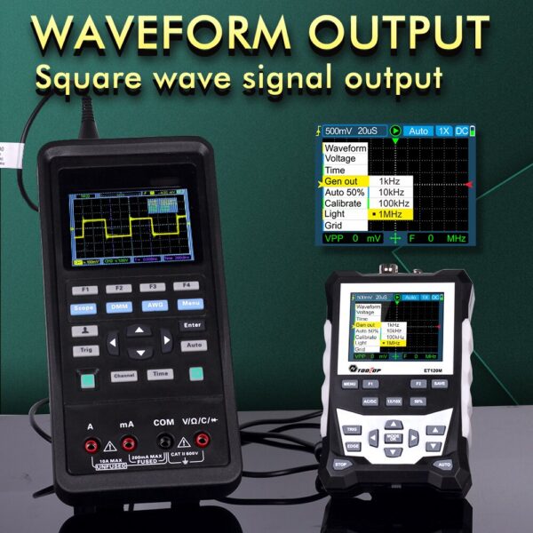 dd3edfaa0142ad40 TOOLTOP ET120M 120MHz Handheld Digital 1Mhz Square Wave Signal Output Auto Oscilloscope for Electrical Car Repair