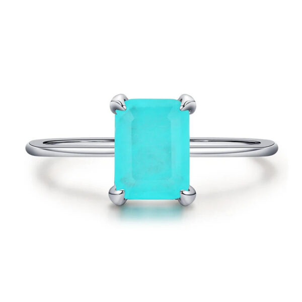 dd43bc2f35a73fd0 Modian Authentic 925 Sterling Silver Classic Rectangle Tourmaline Paraiba Female Finger Ring For Women Charm Fine Jewelry Anillo