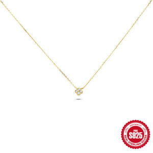 dd5795d51be501af CANNER Real Sterling Sier Diamond Turquoise Flower Pendant Necklaces Chain for Women Wedding Jewelry Gifts Collares Choker
