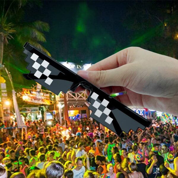 Lorigun Thug Life Pixel Sunglasses for Party, Deal with it Glasses Bachelor Part