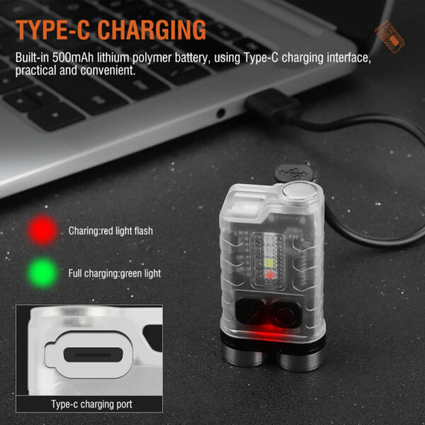 dd674f7297255bf9 Mini Portable Key LED Flashlight TYPE C Rechargeable Camping Hiking Lantern High Power Luminous Flash Light Pocket Torch