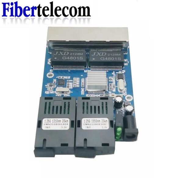 Fiber Switch 4 RJ45 UTP 2 SC Gigabit Fiber Optical Media Converter 2SC 4 RJ45 2G4E Ethernet PCBA board