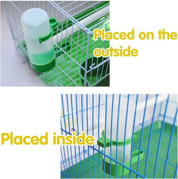 dd782a2cb4c8a769 2Pcs Automatic Bird Feeder Bird Waterer & Feeder Parakeet Hanging Food Dispenser Bird Cage Accessories for Parrots Budgie, Cockatiel, Lovebirds (150 ml / 5.1 oz)