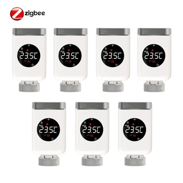 dd7b77b1a99eafae MOES Tuya Smart Wifi/ZigBee Thermostatic Radiator Valve TRV Programmable App Remote Temperature Controller with Alexa GoogleHome
