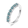 BIJOX STORY 3mm Gemstone Moissanite Rings For Women S Sier Matching Wedding Diamonds Band Stackable Ring White Gold Gift