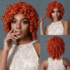 dd89b2c00ed33394 Brown Blonde Synthetic for Women Short Kinky Curly Afro Wigs Glueless Cosplay Hair