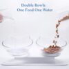 15°Elevated Cat Food Bowls with Silicone Pet Mat, Double Raised Cat Transparent Plastic Bowl with Stand, Stress-Free Suit for Cats and Small Dogs, Anti Vomiting cat Bowl, Cute Cat Face Bowl