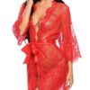 Avidlove Women's Lace Kimono Robe Babydoll Lingerie Mesh Nightgown S-5XL