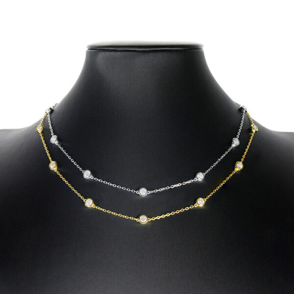 TBCYD 3/4/5mm D Color Moissanite Choker Necklace For Women S Sier Round Cut Diamond Bubble Neck Chain Party Jewelry Gifts