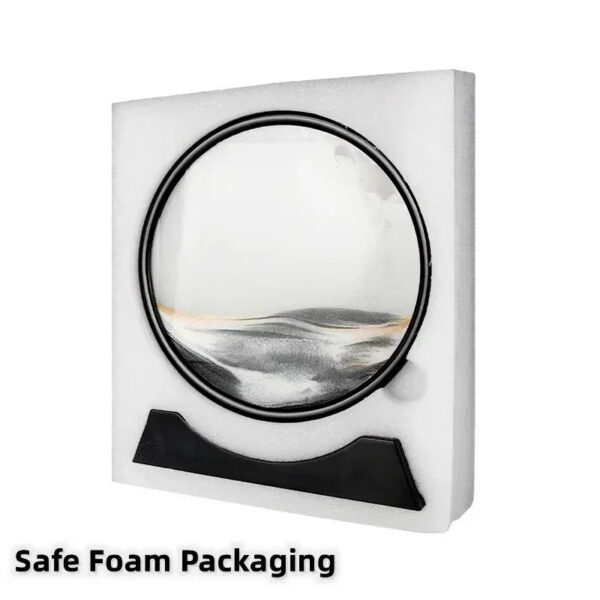 3D Moving Art Picture Round Glass Deep Sea Sandscape Hourglass Quicksand Craft wing Sand Painting Office Home Decor Gift