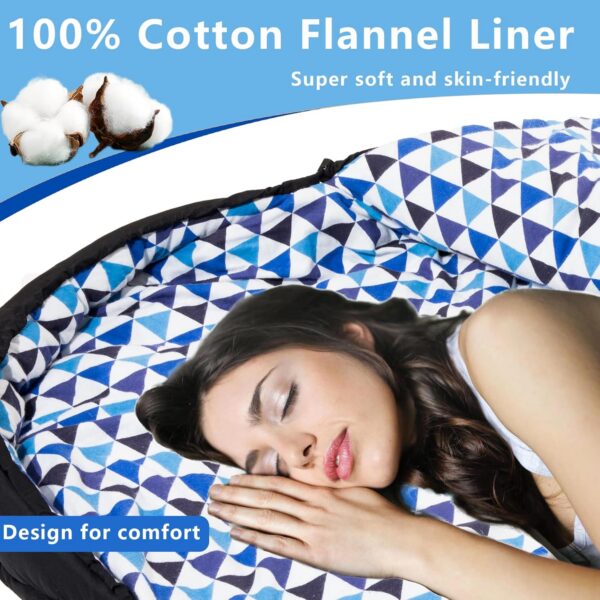 BISINNA XL Wide Sleeping Bag for Adults 3-4 Season Large Flannel Liner Single Warm Comfortable Lightweight for Camping Hiking Backpacking Outdoor with Compression Sack