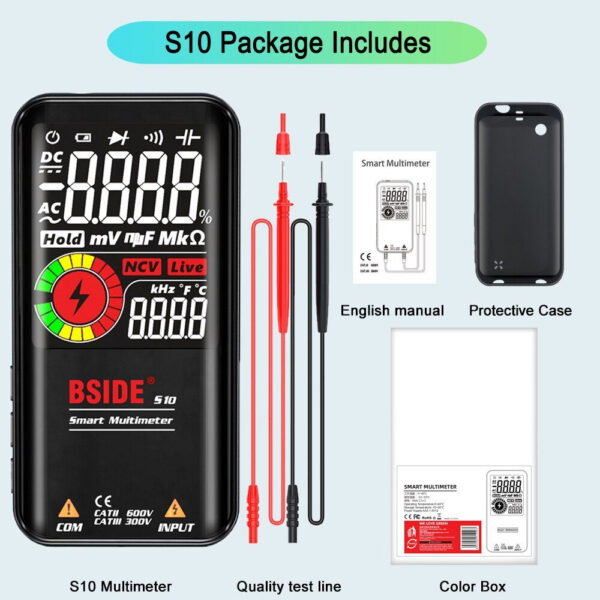 ddaf04cedd69e9d6 BSIDE Digital Multimeter Smart Electrician Tester USB Charge T-RMS DC AC Voltage Capacitance Ohm Hz NCV Professional Multitester
