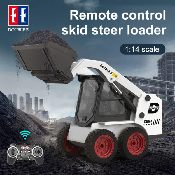 ddb4dd5b3810c796 Double E E594 1/14 Remote Control Slip Loader RC Truck Engineering Vehicle Skid Steer pit Excavators Toys for Boys