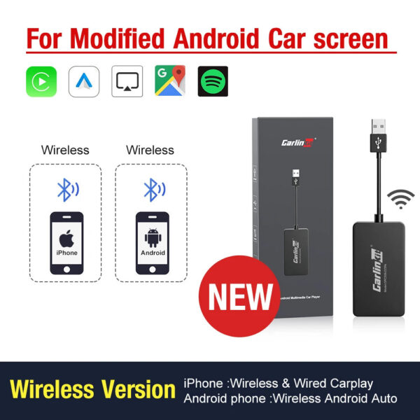 ddb7a259aef8dd00 CarlinKit Wred & Wireless Android Auto & CarPlay Dongle Car USB Adapter For Aftermarket Android Car Radio Mirrorlink Split Sceen