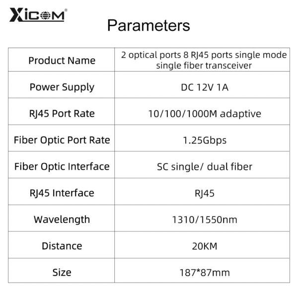 ddb94a470c8ea795 3pcs Gigabit placa metro Switch fibra 10/100/1000M 8 RJ45 UTP 2 SC Fiber Port Fast Ethernet PCBA Fiber Optical Media Converter