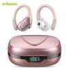 Wireless Earbuds Sport Bluetooth 5.3 Headphones with Noise Cancelg Mic 75H HiFi Stereo Over Ear Bud LED Display USB-C IPX6