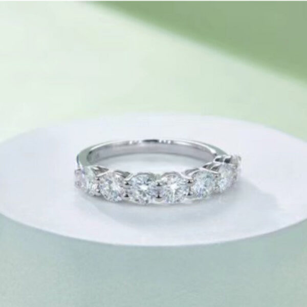 BIJOX STORY 3mm Gemstone Moissanite Rings For Women S Sier Matching Wedding Diamonds Band Stackable Ring White Gold Gift