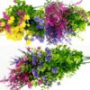ddca652f123e6b4d 12 Bundles Outdoor Artificial Fake Flowers UV Resistant No Fade Boxwood Faux Plastic Shrubs Plants for Garden Patio Porch Window Box Home Wedding Farmhouse Hanging Décor