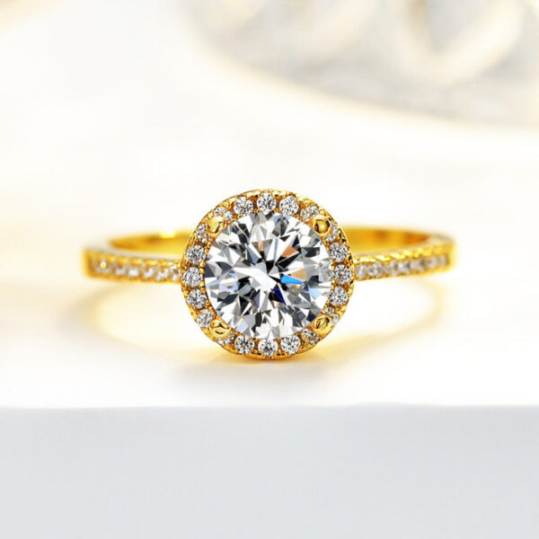 dde63dd651aab911 JoyceJelly 1CT 6.5MM Moissanite Diamond Rings Female Sterling Sier Plated 14K Gold Wedding Engagement Fine Jewelry