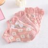ddf45e881c916683 5 Pairs of Kawaii Cute Flower 3D Textured Ankle Socks - Vintage Style Thin Low Cut Hosiery for Women