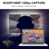 Ezcap326C 4K Video Capture Card HDR Mic 1080P 60fps 120FPS Recording Box USB 3.1 Type C Game Live Streaming Device for PS4