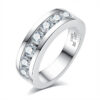 AnuJewel 4mm Moissanite Wedding Sterling Sier Lab Created Diamond Band Men Women Ring Customized Jewelry