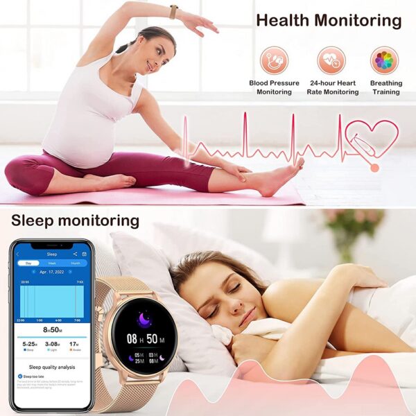de2dfff6b3f53c66 Bluetooth Call Smart Watch Women Custom Dial Steel Watches Men Sports Fiess Tracker Heart Rate Smartwatch For Android IOS G35