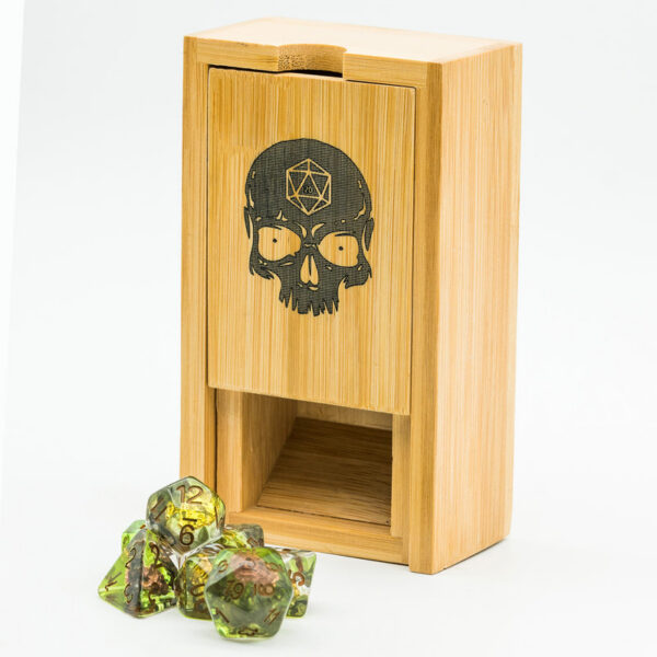 Bamboo Tower Foldable Wooden Die Roller Castle Rolg Case Collapsible Dice Chest For DND, Board Game, D&D, RPG