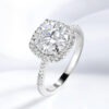 de62b70a5e6130e8 Smyoue 0.3-3CT D Color Certified Moissanite Rings for Women Square Sparkling Lab Diamond Promise Band 100% Sterling Sier