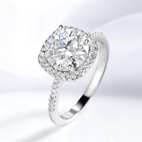 de62b70a5e6130e8 Smyoue 0.3-3CT D Color Certified Moissanite Rings for Women Square Sparkling Lab Diamond Promise Band 100% Sterling Sier