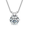 Lnngy 0.5ct-5ct Moissanite Pendant Necklace With Certificate For Women Original Real 925 Silver Chain Solitaire Drop Necklaces