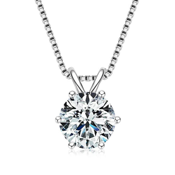 Lnngy 0.5ct-5ct Moissanite Pendant Necklace With Certificate For Women Original Real 925 Silver Chain Solitaire Drop Necklaces
