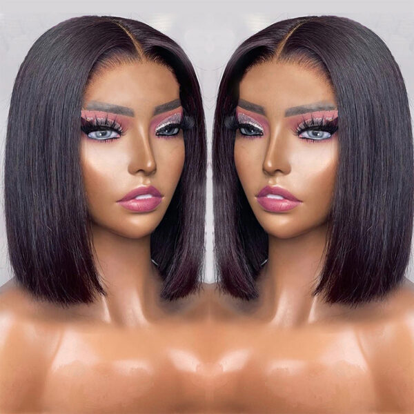 de7a7601bda45751 Wear And Bob For Women 180% Straight Glueless Ready To Go Human Hair Wigs Pre Cut Lace Air Wig Sale