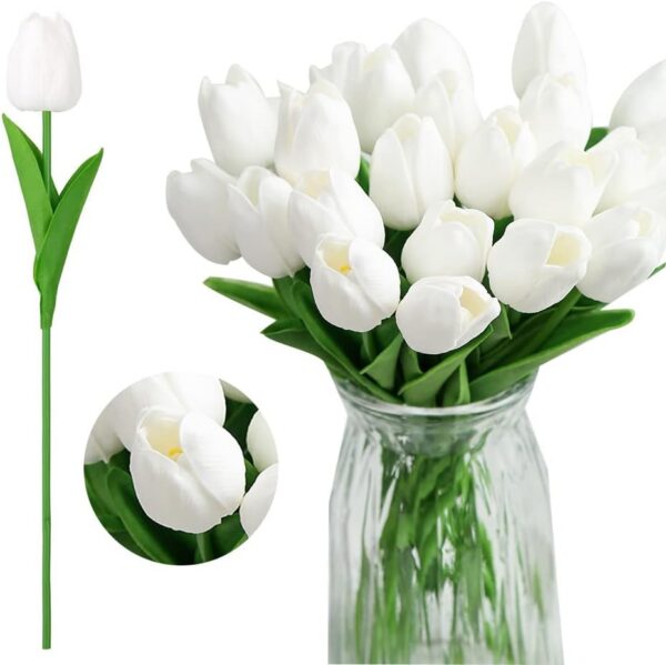 de7aa250b84c2430 IPOPU Real Touch Purple Tulips 24PCS Artificial Flowers for Decoraion Fake Tulips Light Purple Flowers Floral Arrangements Artificial Faux Tulips Decor for Table Home Kitchen Decor (Light Purple)