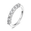 de86f1ea79b861a3 Smyoue 0.7CT 3mm Gemstone Moissanite Rings for Women S Sier Matching Wedding Diamonds Band Stackable Ring White Gold Gift